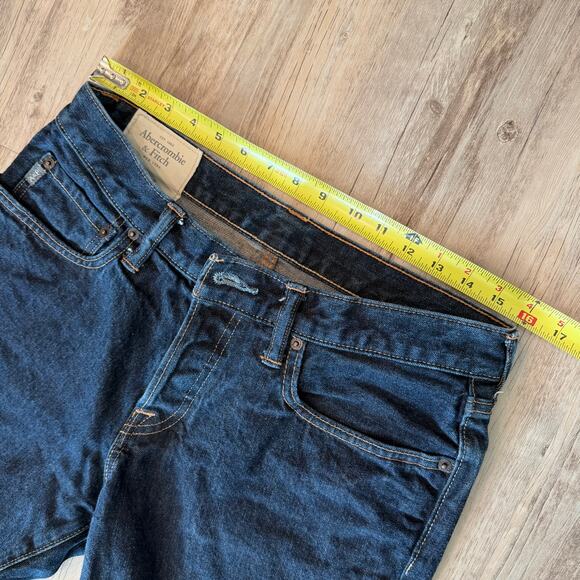 Abercrombie & Fitch Men's Bootcut Jeans Dark Wash Denim, Button Fly Size 31x30 - Picture 6 of 11
